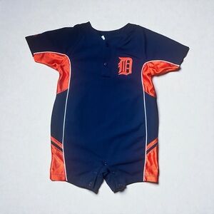 Majestic Detroit Tigers Baby Romper Baseball Jersey - Navy/Orange - 24 Months